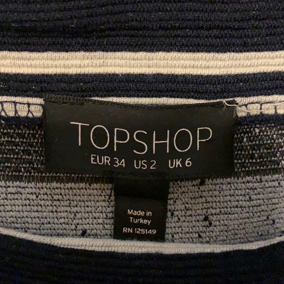 Topshop Stripe Bardot Bodycon Dress - Picture 5 of 5